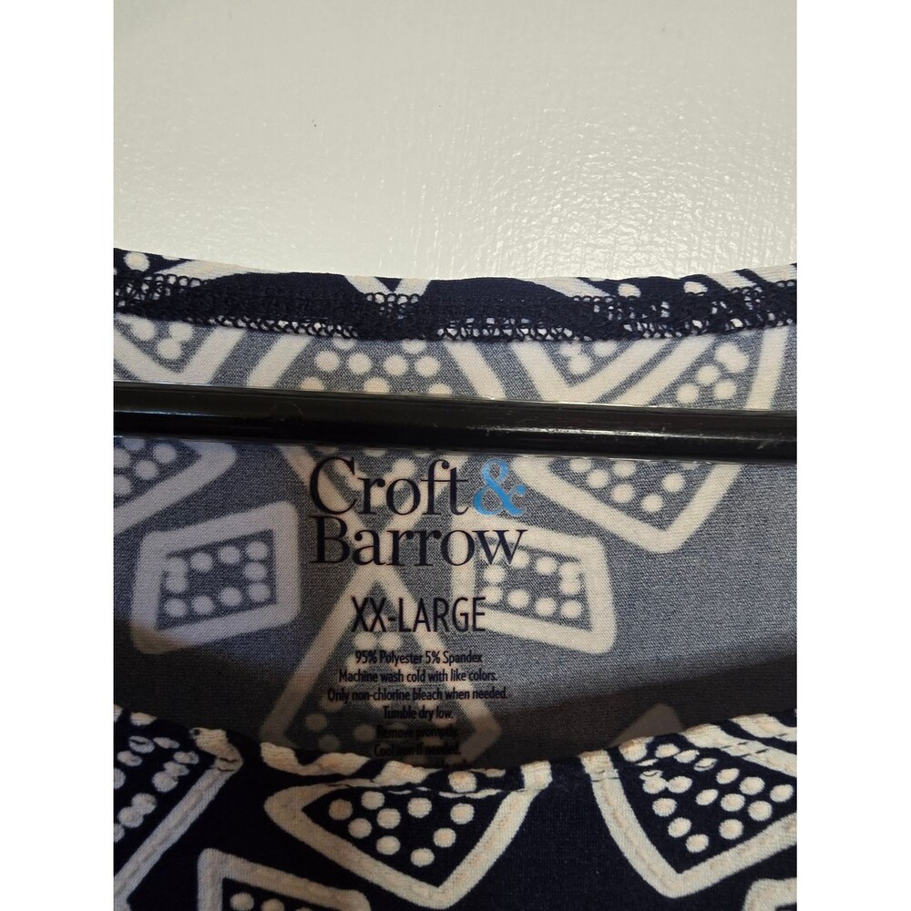 Croft & Barrow Geometric Tribal Print 3/4 Sleeve Shift Dress, Size XXL - Picture 3 of 6
